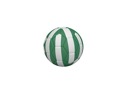 simsearch:400-07527960,k - Football in nigeria colours on white background Stock Photo - Budget Royalty-Free & Subscription, Code: 400-07527446
