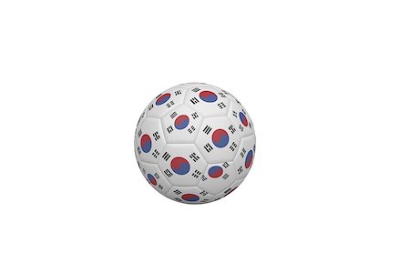simsearch:400-07527960,k - Football in south korea colours on white background Stock Photo - Budget Royalty-Free & Subscription, Code: 400-07527448