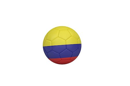 simsearch:400-07527960,k - Football in colombia colours on white background Stock Photo - Budget Royalty-Free & Subscription, Code: 400-07527455
