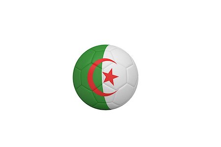 simsearch:400-07527960,k - Football in algeria colours on white background Stock Photo - Budget Royalty-Free & Subscription, Code: 400-07527451