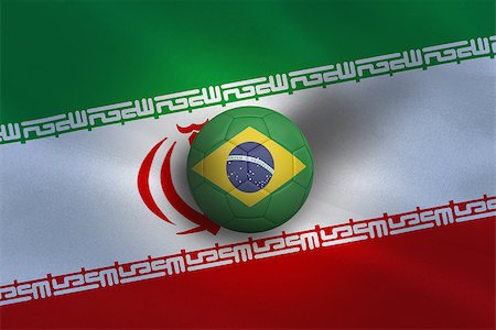 simsearch:400-07527966,k - Football in brasil colours against iran flag background Foto de stock - Royalty-Free Super Valor e Assinatura, Número: 400-07527916