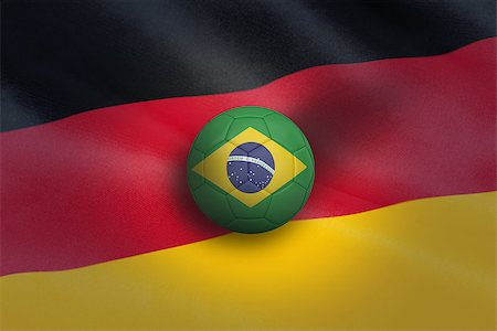 simsearch:400-07527966,k - Football in brasil colours against german flag background Foto de stock - Royalty-Free Super Valor e Assinatura, Número: 400-07527920