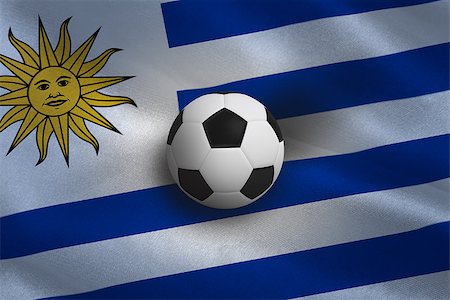 simsearch:400-07527966,k - Black and white football against uruguay flag background Foto de stock - Royalty-Free Super Valor e Assinatura, Número: 400-07527933