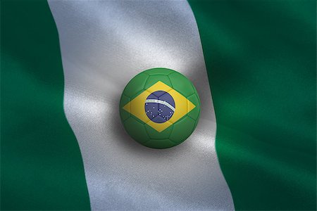 simsearch:400-07527966,k - Football in brasil colours against nigeria flag background Foto de stock - Royalty-Free Super Valor e Assinatura, Número: 400-07527940