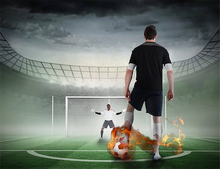simsearch:400-07665266,k - Composite image of football player about to take a penalty against football pitch in large stadium Stock Photo - Budget Royalty-Free & Subscription, Code: 400-07528433