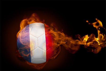 simsearch:400-07527960,k - Composite image of fire surrounding france ball against black Stock Photo - Budget Royalty-Free & Subscription, Code: 400-07528478