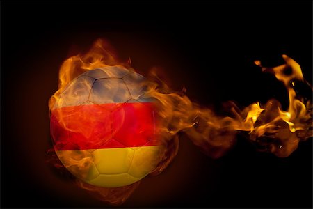 simsearch:400-07527960,k - Composite image of fire surrounding germany ball against black Stock Photo - Budget Royalty-Free & Subscription, Code: 400-07528479