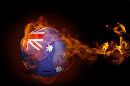 simsearch:400-07527960,k - Composite image of fire surrounding australia ball against black Stock Photo - Budget Royalty-Free & Subscription, Code: 400-07528471