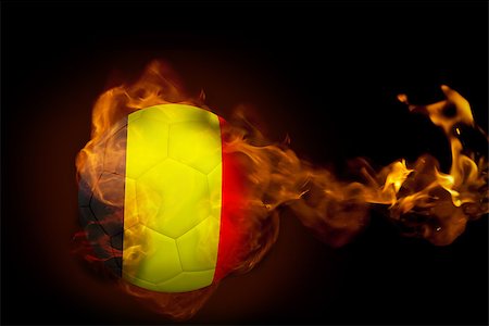 simsearch:400-07527960,k - Composite image of fire surrounding belgium ball against black Stock Photo - Budget Royalty-Free & Subscription, Code: 400-07528472