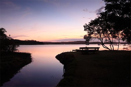 simsearch:400-07514503,k - Sunset silhouettes  where Kincumber Creek meets Kincumber Broadwater at Kincumber NSW Australia.  Peace, beauty, tranquility Stock Photo - Budget Royalty-Free & Subscription, Code: 400-07528897