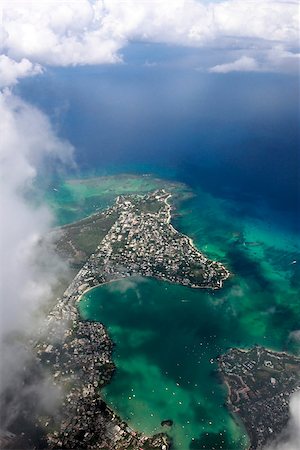 Aerial view of Mauritius with clouds Stock Photo - Budget Royalty-Free & Subscription, Code: 400-07528996