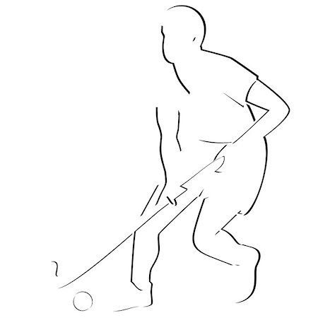 feldhockey - Abstract image of the sportsman. Illustration on white background. Stockbilder - Microstock & Abonnement, Bildnummer: 400-07544214