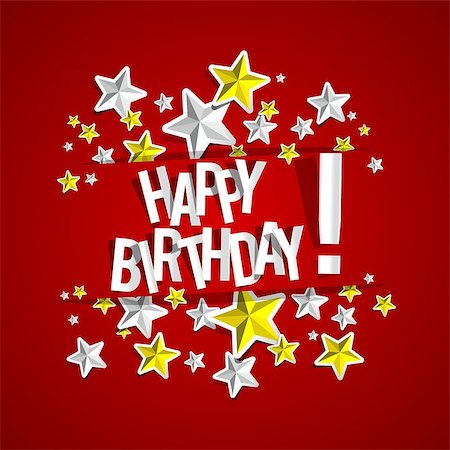 simsearch:400-07746196,k - Colorful Happy Birthday Greeting Card vector illustration Foto de stock - Super Valor sin royalties y Suscripción, Código: 400-07544400
