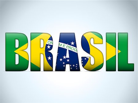 simsearch:400-07312110,k - Vector - Brasil 2014 Letters with Brazilian Flag Stockbilder - Microstock & Abonnement, Bildnummer: 400-07544755