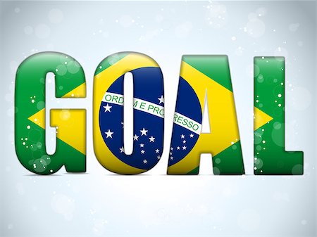 simsearch:400-06527636,k - Vector - Brazil Goal Soccer 2014 Letters with Brazilian Flag Foto de stock - Royalty-Free Super Valor e Assinatura, Número: 400-07544845