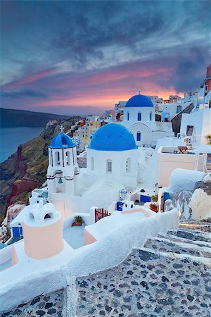 rudi1976 (artist) - Image of small village Oia, located on beautiful greek island Santorini, during sunset. Stock Photo - Budget Royalty-Free & Subscription, Code: 400-07544991