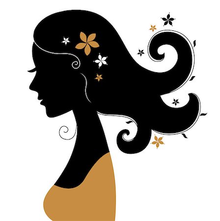 Vintage woman silhouette. Vector Illustration Stock Photo - Budget Royalty-Free & Subscription, Code: 400-07545025