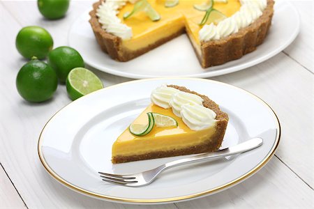homemade key lime pie isolated on white background Stock Photo - Budget Royalty-Free & Subscription, Code: 400-07545039