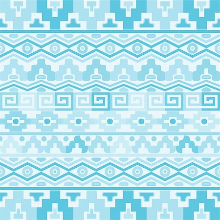simsearch:400-08626521,k - Vector seamless blue background with geometric aztec ornaments Stock Photo - Budget Royalty-Free & Subscription, Code: 400-07545111