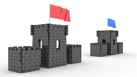 two castles with the flag competition for use in presentations, manuals, design, etc. Stock Photo - Budget Royalty-Free & Subscription, Code: 400-07545144