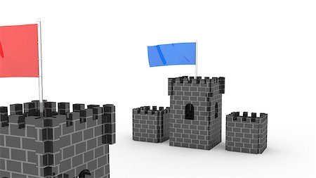 dukekom (artist) - two castles with the flag competition for use in presentations, manuals, design, etc. Stock Photo - Budget Royalty-Free & Subscription, Code: 400-07545143