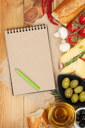 simsearch:400-07481826,k - Blank notepad  and various foods Stock Photo - Budget Royalty-Free & Subscription, Code: 400-07545247