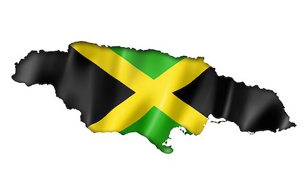 shape map americas - Jamaica flag map, three dimensional render, isolated on white Stock Photo - Budget Royalty-Free & Subscription, Code: 400-07545396