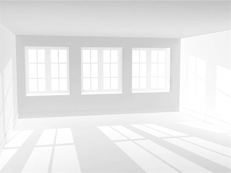 Empty room of white color Stock Photo - Budget Royalty-Free & Subscription, Code: 400-07545947