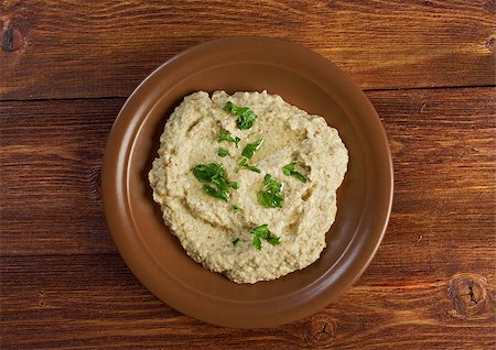 fresh homemade  Baba Ghanoush .Traditional Lebanese . Mediterranean food.farm-style Stock Photo - Budget Royalty-Free & Subscription, Code: 400-07546325