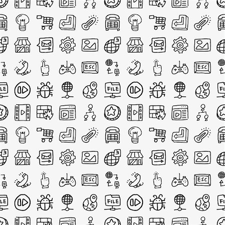 simsearch:400-04418973,k - seamless doodle network pattern Fotografie stock - Microstock e Abbonamento, Codice: 400-07546451