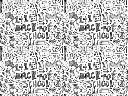 doodle art about school - seamless school pattern Stock Photo - Budget Royalty-Free & Subscription, Code: 400-07546476