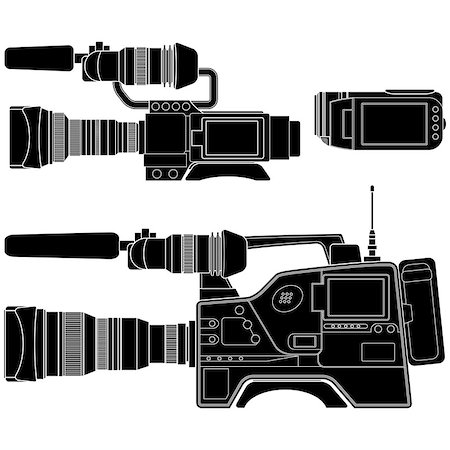 simsearch:400-07518893,k - Layered vector illustration of three kinds of  Video Camera. Foto de stock - Royalty-Free Super Valor e Assinatura, Número: 400-07546638