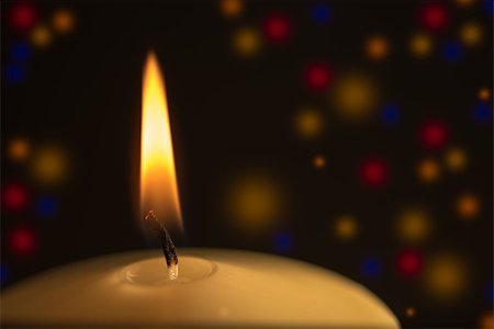 Candle with colored light background Stock Photo - Budget Royalty-Free & Subscription, Code: 400-07546918