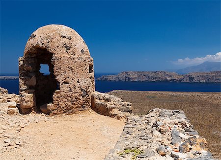 Stone Loophole Fortification Gramvousa above Sea. Crete. Greece. Photographie de stock - Aubaine LD & Abonnement, Code: 400-07547009