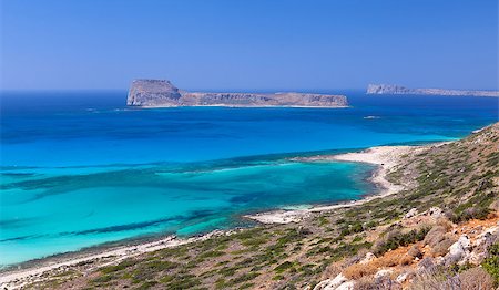 Gramvousa Island seen from Balos Beach in Crete, Greece. Photographie de stock - Aubaine LD & Abonnement, Code: 400-07547012