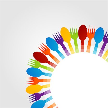fork illustration - Design element using spoons and forks Stock Photo - Budget Royalty-Free & Subscription, Code: 400-07547032