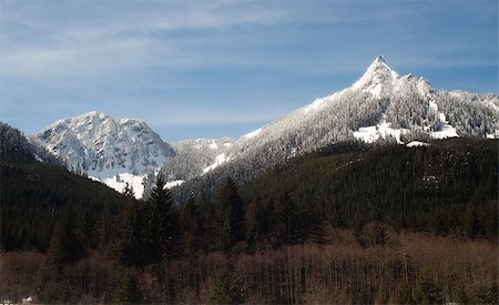 A fresh snow covers the mountains along Interstate 90 Stock Photo - Budget Royalty-Free & Subscription, Code: 400-07547130