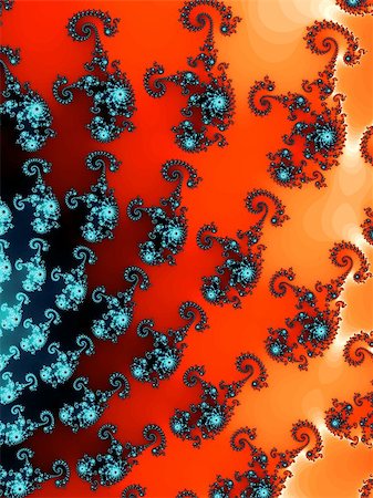 simsearch:400-07892008,k - Digital computer graphic - rendering. Patterned fractal with spirals for background and design. Photographie de stock - Aubaine LD & Abonnement, Code: 400-07547885