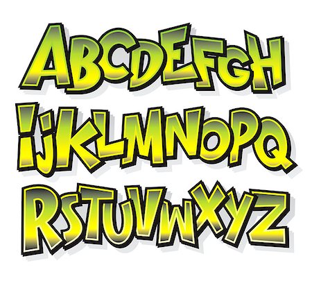 Cartoon comic doodle font alphabet. Vector Stock Photo - Budget Royalty-Free & Subscription, Code: 400-07548051