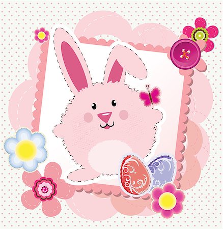 rabbit ears clipart - Easter greeting card Stock Photo - Budget Royalty-Free & Subscription, Code: 400-07548488