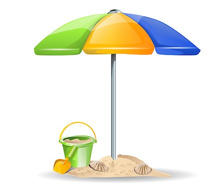 simsearch:400-04788922,k - vector beach toys and umbrella Foto de stock - Super Valor sin royalties y Suscripción, Código: 400-07548500