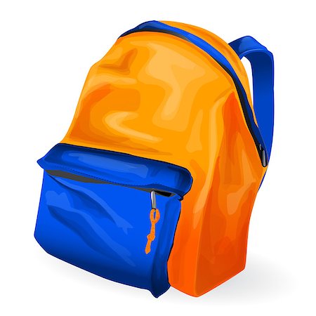 simsearch:400-07046956,k - Vector Illustration of orange and blue school bag on white background Stock Photo - Budget Royalty-Free & Subscription, Code: 400-07548515