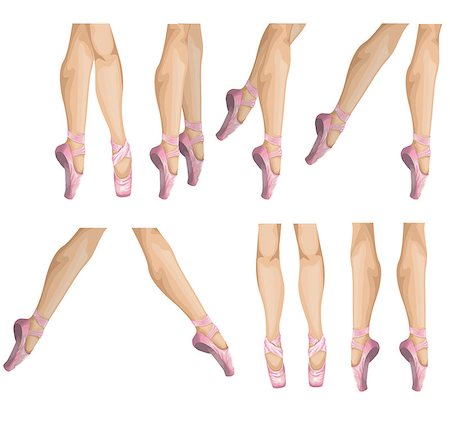 simsearch:400-09029135,k - Vector collection of ballet slippers illustration Stockbilder - Microstock & Abonnement, Bildnummer: 400-07548526