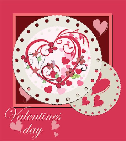 simsearch:400-06082540,k - Valentine's day card design Fotografie stock - Microstock e Abbonamento, Codice: 400-07548589