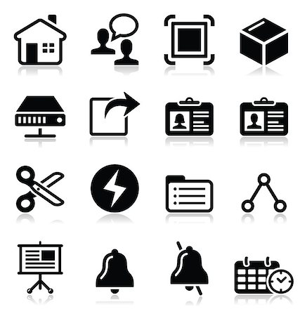 serveur (homme) - Website icons set isolated on white Stock Photo - Budget Royalty-Free & Subscription, Code: 400-07548619