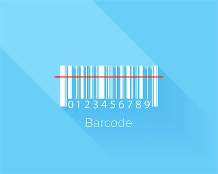Flat design concept of barcode with long shadow. Stockbilder - Microstock & Abonnement, Bildnummer: 400-07549322
