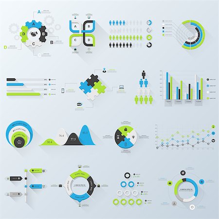 Design elements. Vector illustration of business infographics. Set of 3D infographics with long shadow. Stockbilder - Microstock & Abonnement, Bildnummer: 400-07549374