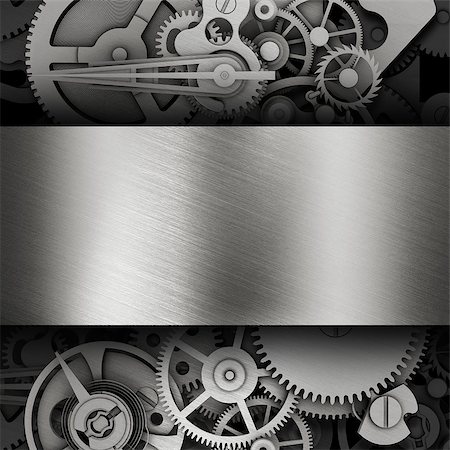 silver cogwheel mechanism - Gear in a metal frame. Template Web Site Stock Photo - Budget Royalty-Free & Subscription, Code: 400-07549879