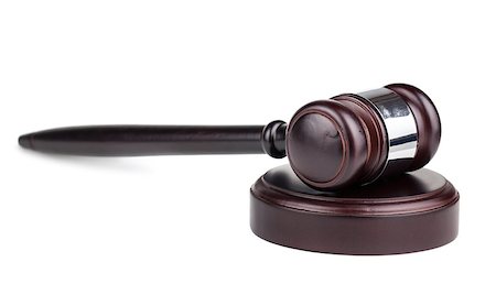 simsearch:400-04153303,k - Judges brown wooden gavel isolated on white background Foto de stock - Royalty-Free Super Valor e Assinatura, Número: 400-07554104