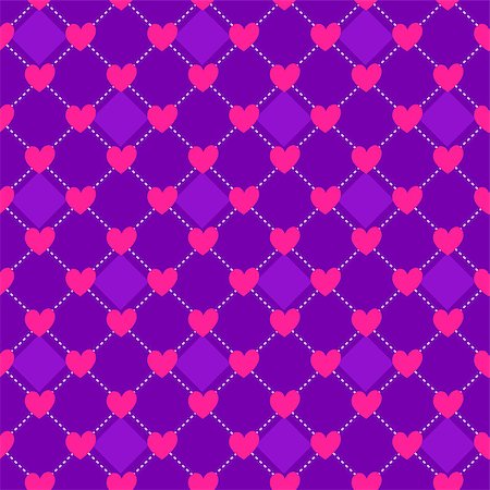 simsearch:400-08037165,k - Purple Seamless Polka Dot Pink Pattern with Hearts Stockbilder - Microstock & Abonnement, Bildnummer: 400-07554739